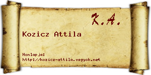 Kozicz Attila névjegykártya