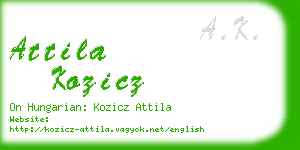 attila kozicz business card